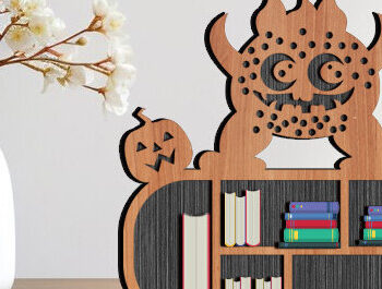 Intra απο ξύλο plywood 3mm-4mm πάχος – Scary Book Rall Stand Πακέτο κοπής με λέιζερ Δίασταση  20x20 cm INTRAFABR-99330867 - Image 8