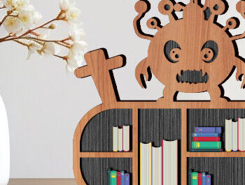 Intra απο ξύλο plywood 3mm-4mm πάχος – Scary Book Rall Stands Δίασταση  20x20 cm INTRAFABR-99258542 - Image 1