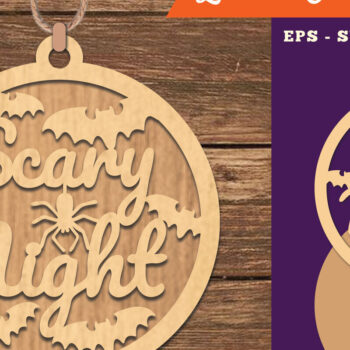 Intra απο ξύλο plywood 3mm-4mm πάχος – Scary Night Ornment Δίασταση  20x20 cm INTRAFABR-111385497 - Image 1