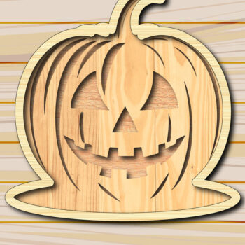 Intra απο ξύλο plywood 3mm-4mm πάχος – Scary Pumpkin Face Laser-Cut Δίασταση 20x20 cm INTRAFABR-118219337 - Image 1