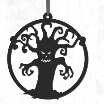 Intra απο ξύλο plywood 3mm-4mm πάχος – Scary Tree Halloween Στολίδι Δίασταση  20x20 cm INTRAFABR-81424760 - Image 1