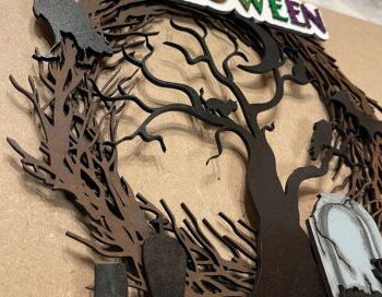 Intra απο ξύλο plywood 3mm-4mm πάχος – Scary Tree στεφάνι Δίασταση  20x20 cm INTRAFABR-102832694 - Image 2