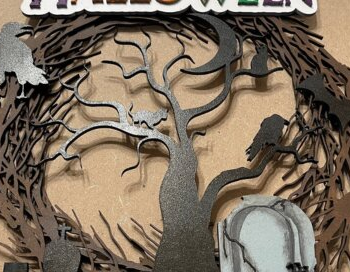 Intra απο ξύλο plywood 3mm-4mm πάχος – Scary Tree στεφάνι Δίασταση  20x20 cm INTRAFABR-102832694 - Image 3