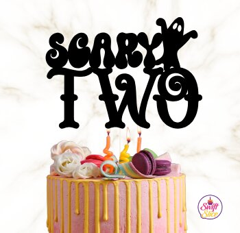 Intra απο ξύλο plywood 3mm-4mm πάχος – Scary Two Cake Topper Δίασταση  20x20 cm INTRAFABR-78886897 - Image 1