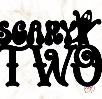 Intra απο ξύλο plywood 3mm-4mm πάχος – Scary Two Cake Topper Δίασταση  20x20 cm INTRAFABR-78886897 - Image 2