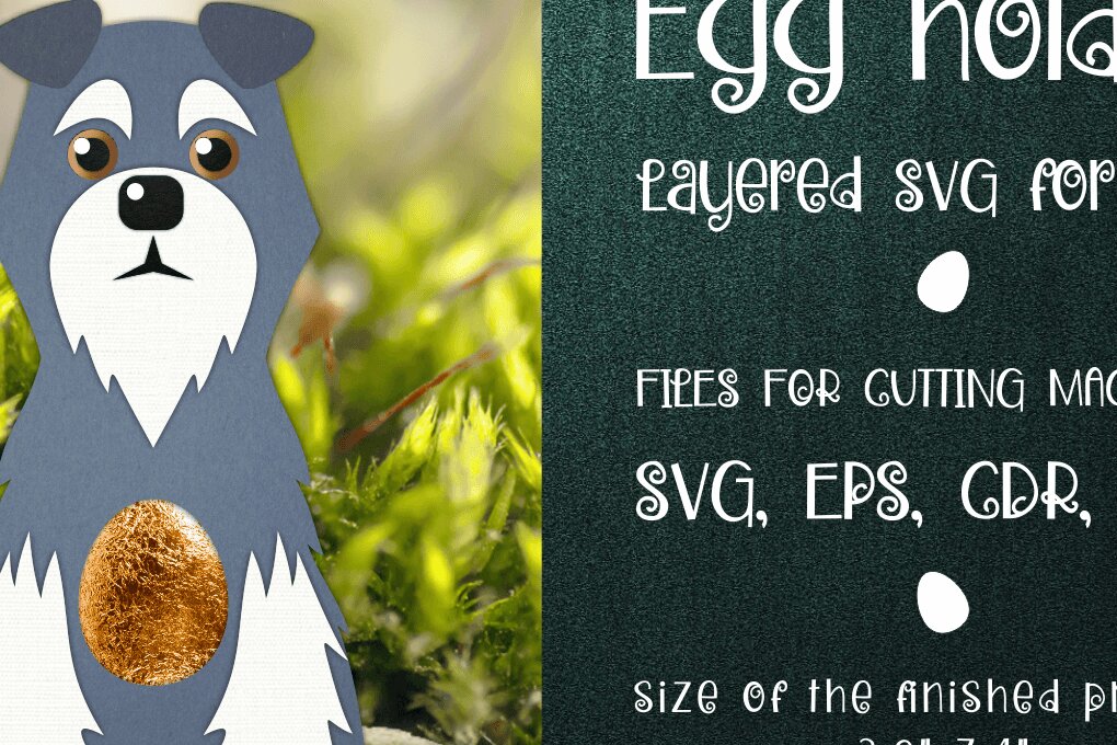 Intra απο ξύλο plywood 3mm-4mm πάχος – Σκύλος Schnauzer | Πρότυπο θήκης αυγών Δίασταση  20x20 cm INTRAFABR-35834940