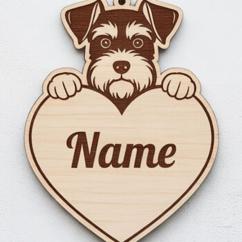 Intra απο ξύλο plywood 3mm-4mm πάχος – Μπρελόκ Schnauzer Dog Δίασταση  5x5 cm INTRAFABR-122244858 - Image 1