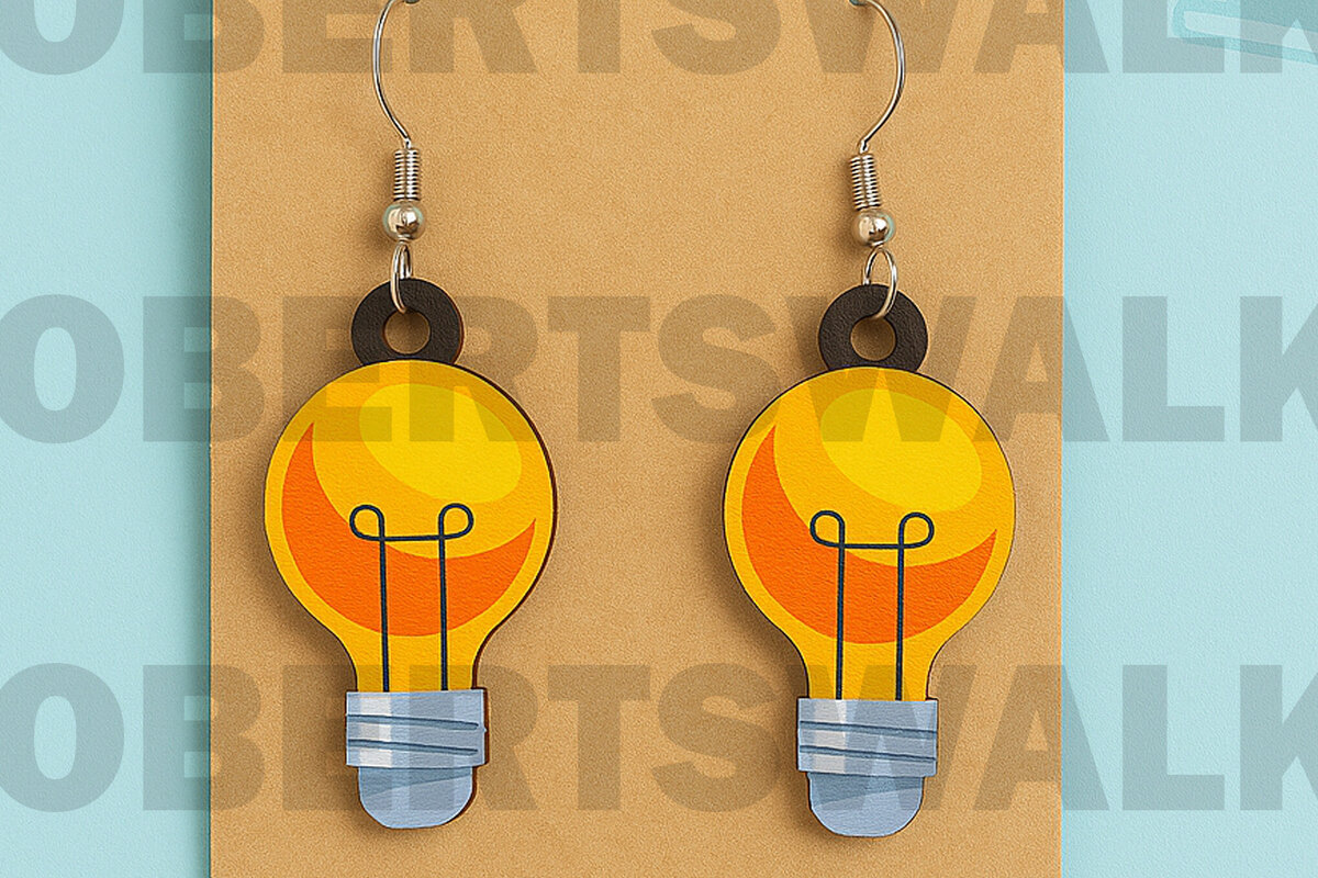 Intra απο ξύλο plywood 3mm-4mm πάχος – School Bell Earrings – Κίτρινο Κόκκινο Δίασταση  5x5 cm INTRAFABR-124968227