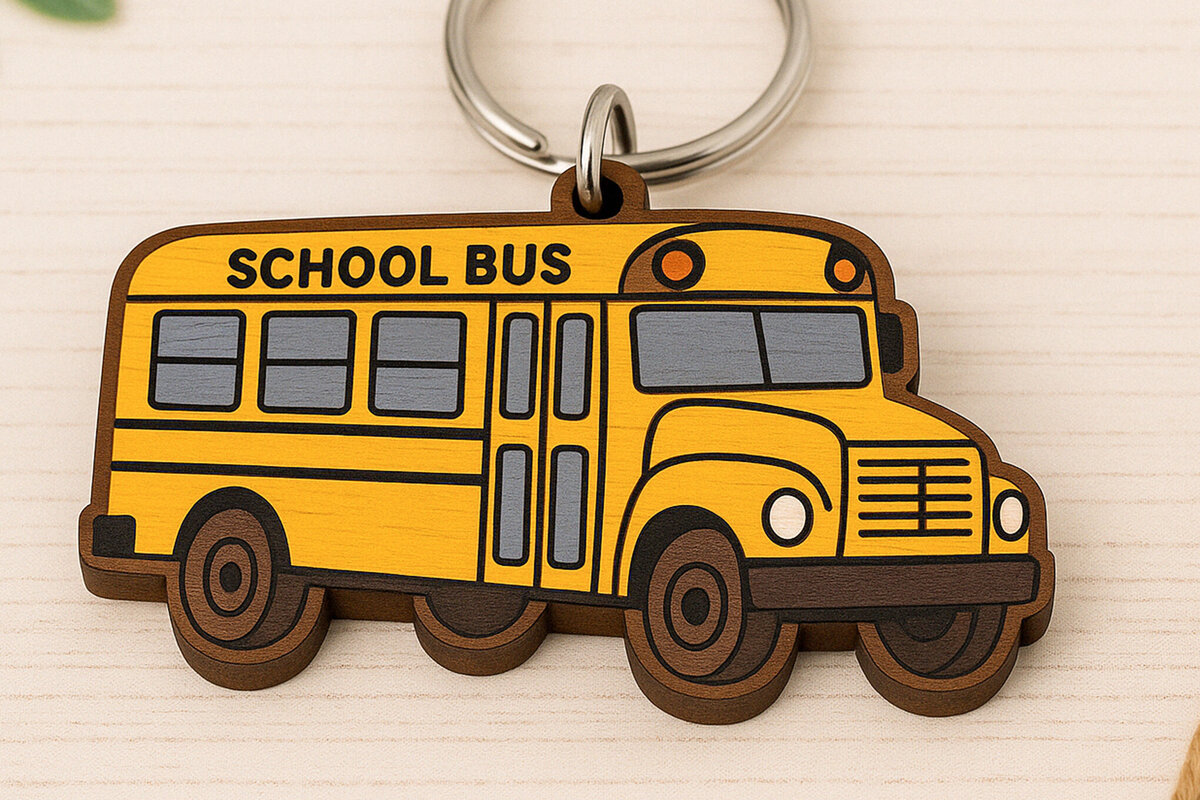 Intra απο ξύλο plywood 3mm-4mm πάχος – Μπρελόκ σχολικού λεωφορείου Δίασταση  5x5 cm INTRAFABR-120897466