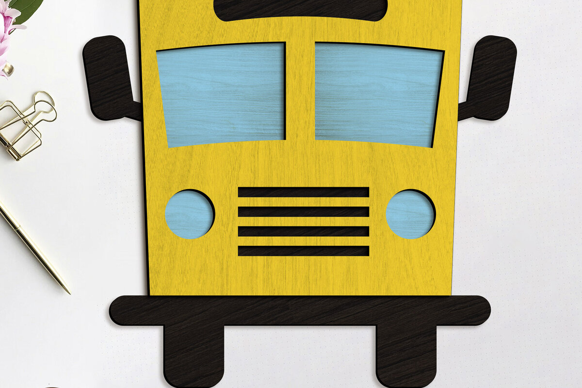 Intra απο ξύλο plywood 3mm-4mm πάχος – Αρχείο κοπής λέιζερ πολλαπλών επιπέδων σχολικού λεωφορείου Δίασταση  20x20 cm INTRAFABR-96165247