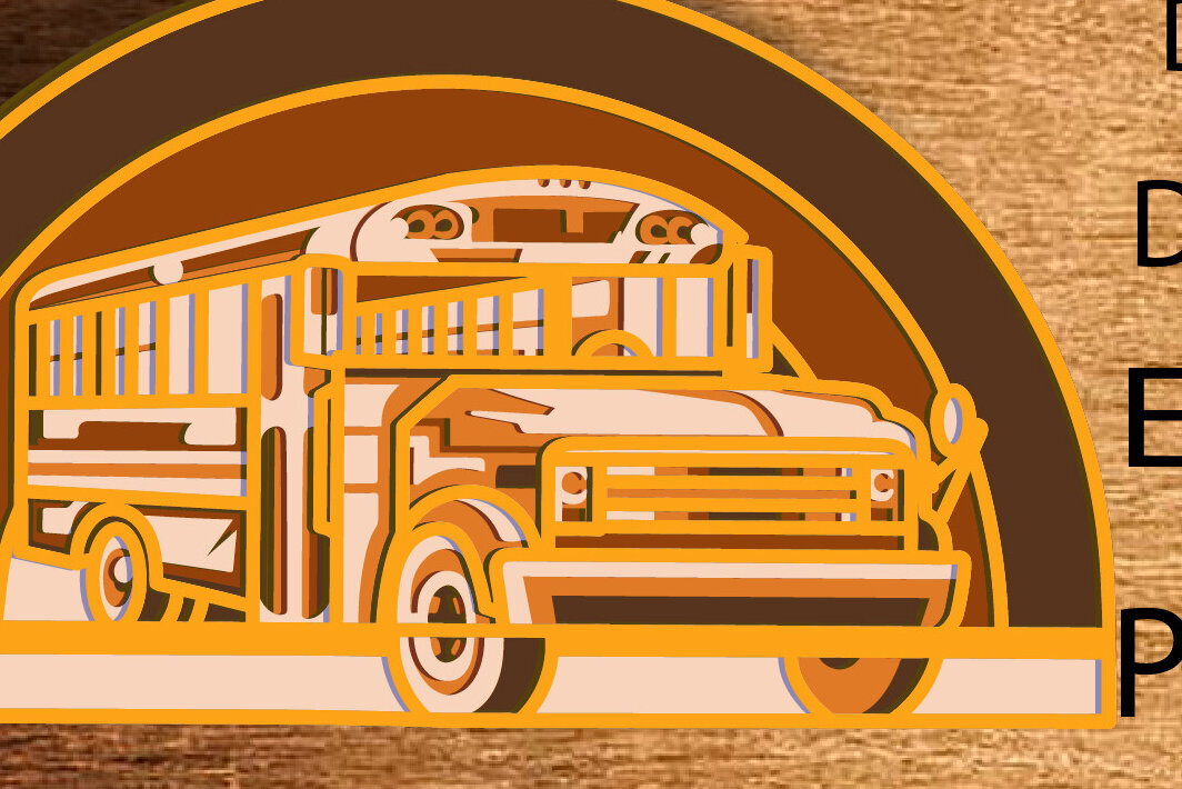 Intra απο ξύλο plywood 3mm-4mm πάχος – Σχολικό λεωφορείο Πολυστρωματικό Στολίδι Δίασταση  20x20 cm INTRAFABR-77274484