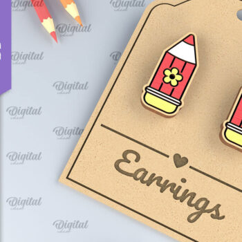 Intra απο ξύλο plywood 3mm-4mm πάχος – Σχολικά σκουλαρίκια. Κοσμήματα Δίασταση  5x5 cm INTRAFABR-96059178 - Image 1