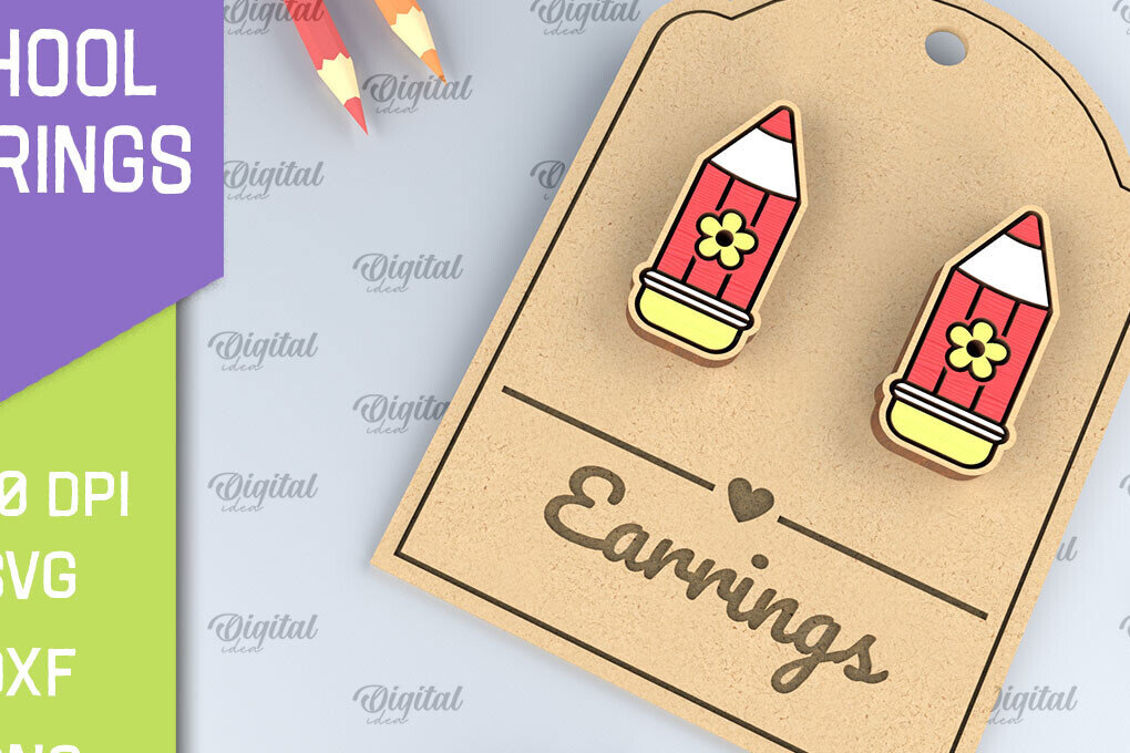 Intra απο ξύλο plywood 3mm-4mm πάχος – Σχολικά σκουλαρίκια. Κοσμήματα Δίασταση  5x5 cm INTRAFABR-96059178