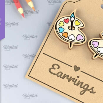 Intra απο ξύλο plywood 3mm-4mm πάχος – Σχολικά σκουλαρίκια. Κοσμήματα Δίασταση  5x5 cm INTRAFABR-96059478 - Image 1