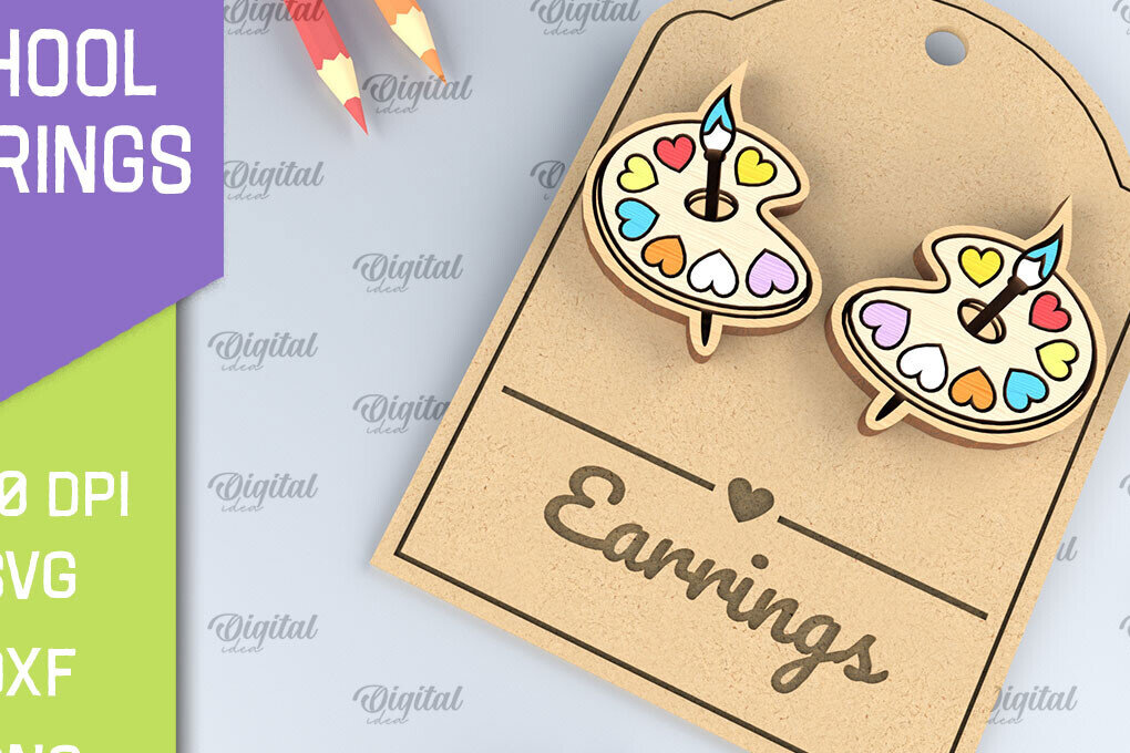 Intra απο ξύλο plywood 3mm-4mm πάχος – Σχολικά σκουλαρίκια. Κοσμήματα Δίασταση  5x5 cm INTRAFABR-96059478