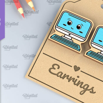 Intra απο ξύλο plywood 3mm-4mm πάχος – Σχολικά σκουλαρίκια. Κοσμήματα Δίασταση  5x5 cm INTRAFABR-96059605 - Image 1