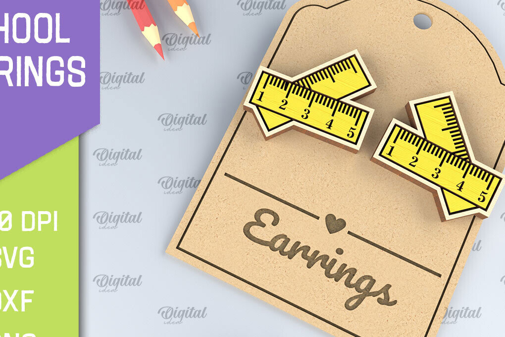 Intra απο ξύλο plywood 3mm-4mm πάχος – Σχολικά σκουλαρίκια. Κοσμήματα Δίασταση  5x5 cm INTRAFABR-96059626