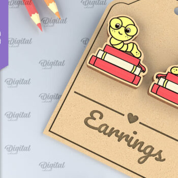 Intra απο ξύλο plywood 3mm-4mm πάχος – Σχολικά σκουλαρίκια. Κοσμήματα Δίασταση  5x5 cm INTRAFABR-96058909 - Image 1