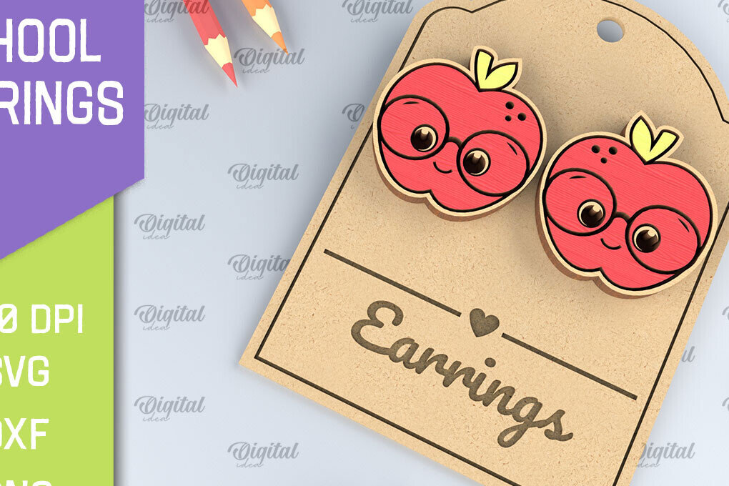 Intra απο ξύλο plywood 3mm-4mm πάχος – Σχολικά σκουλαρίκια. Κοσμήματα Δίασταση  5x5 cm INTRAFABR-96059041