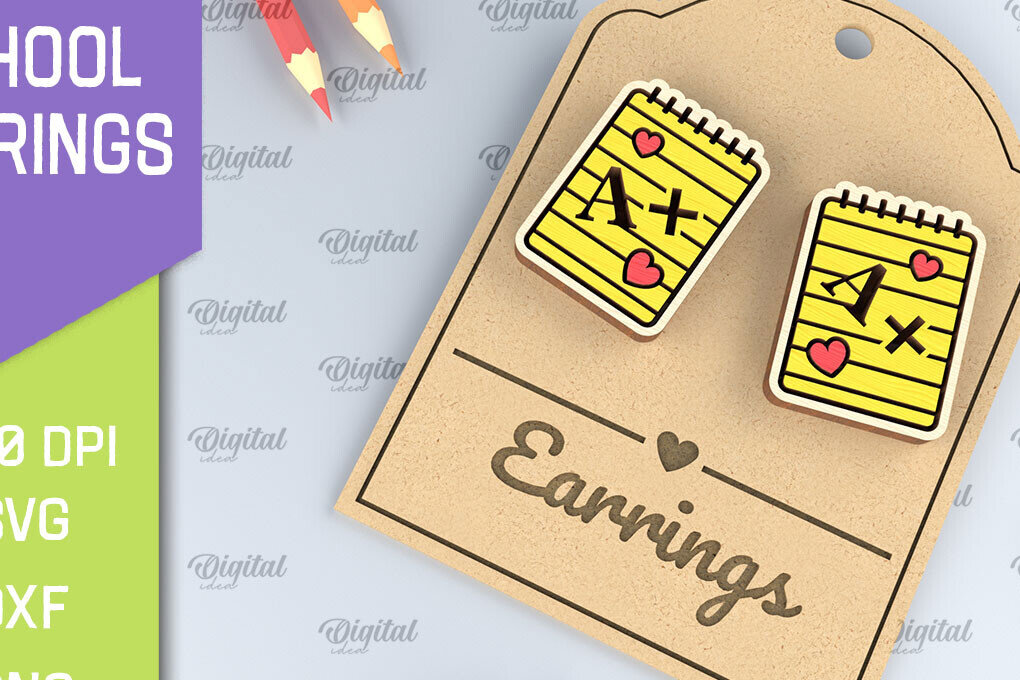 Intra απο ξύλο plywood 3mm-4mm πάχος – Σχολικά σκουλαρίκια. Κοσμήματα Δίασταση  5x5 cm INTRAFABR-96059104