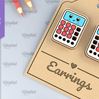 Intra απο ξύλο plywood 3mm-4mm πάχος – Σχολικά σκουλαρίκια. Κοσμήματα Δίασταση  5x5 cm INTRAFABR-96059133 - Image 1