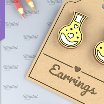 Intra απο ξύλο plywood 3mm-4mm πάχος – Σχολικά σκουλαρίκια. Κοσμήματα Δίασταση  5x5 cm INTRAFABR-96059147 - Image 1