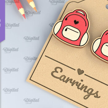 Intra απο ξύλο plywood 3mm-4mm πάχος – Σχολικά σκουλαρίκια. Κοσμήματα Δίασταση  5x5 cm INTRAFABR-96058718 - Image 1