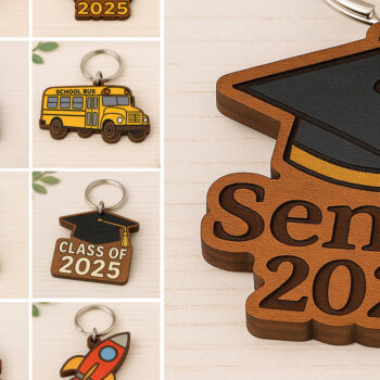 Intra απο ξύλο plywood 3mm-4mm πάχος – Πακέτο μπρελόκ αποφοίτησης Δίασταση 5x5 cm INTRAFABR-120897621 - Image 1