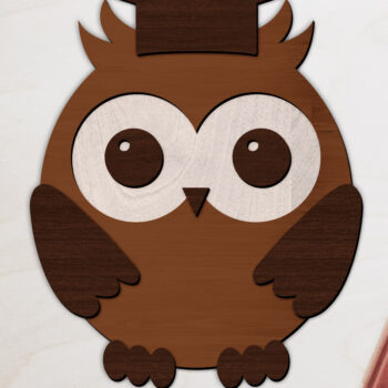 Intra απο ξύλο plywood 3mm-4mm πάχος – Διακοσμητικό πολυστρωματικό αρχείο σχολικής κουκουβάγιας Δίασταση  40x30 cm INTRAFABR-99166382 - Image 1