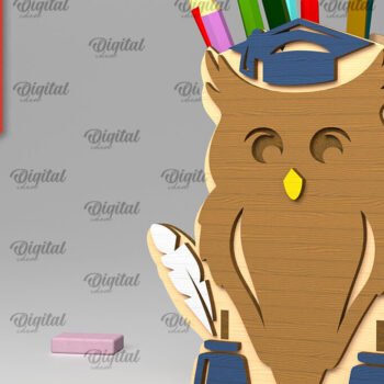 Intra απο ξύλο plywood 3mm-4mm πάχος – Σχολική Μολυβοθήκη  κοπής με λέιζερ Δίασταση  20x20 cm INTRAFABR-103362708 - Image 1