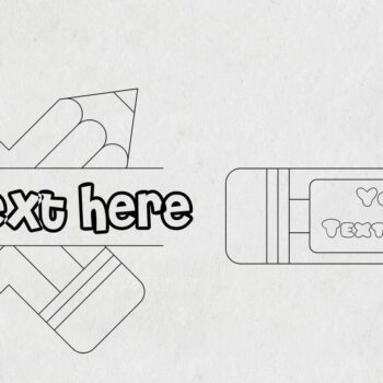 Intra απο ξύλο plywood 3mm-4mm πάχος – Σχολικό μολύβι μονόγραμμα σημάδι Δάσκαλος Δίασταση 20x20 cm INTRAFABR-39087675 - Image 1