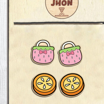 Intra απο ξύλο plywood 3mm-4mm πάχος – Κόψιμο αρχείου School Stud Earring Δίασταση  5x5 cm INTRAFABR-97030743 - Image 3