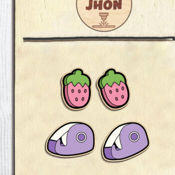 Intra απο ξύλο plywood 3mm-4mm πάχος – Κόψιμο αρχείου School Stud Earring Δίασταση  5x5 cm INTRAFABR-97030743 - Image 4