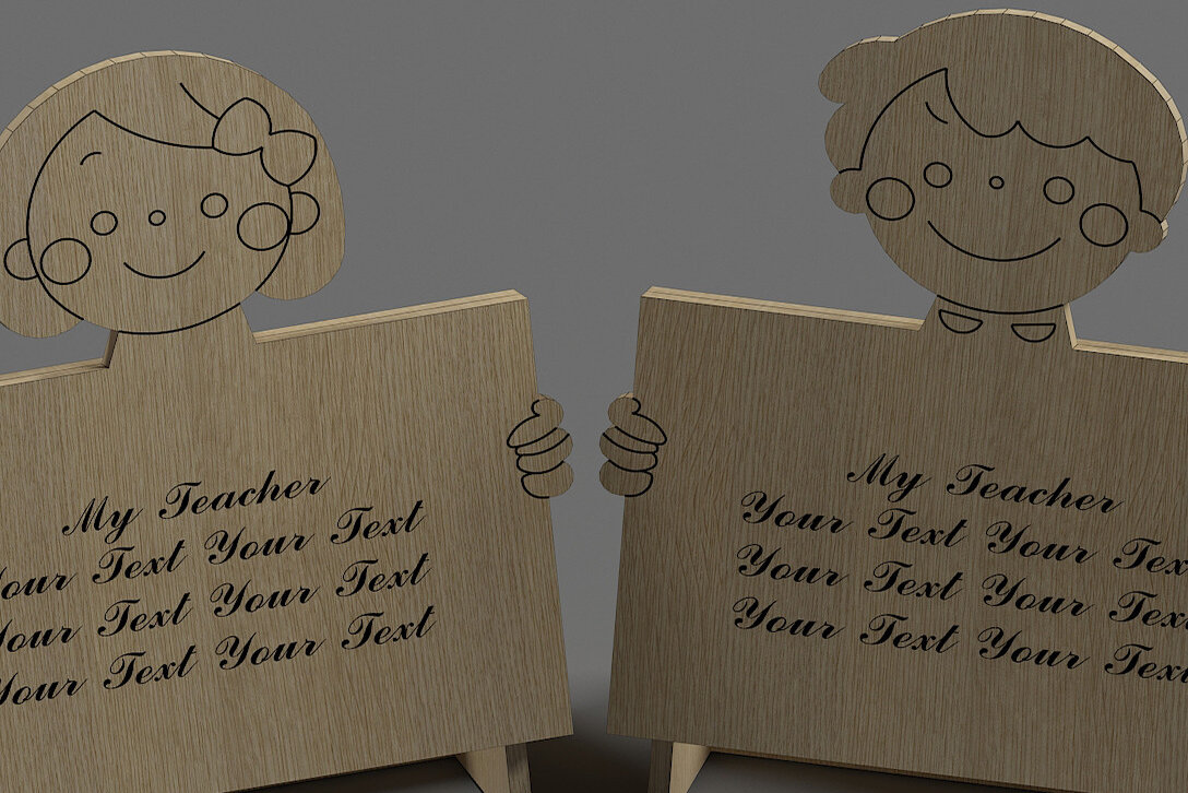 Intra απο ξύλο plywood 3mm-4mm πάχος – Προσωποποιημένη Πλακέτα Δασκάλου 282 Δίασταση  20x20 cm INTRAFABR-54607015