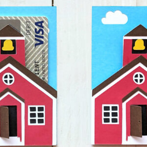 Intra απο ξύλο plywood 3mm-4mm πάχος – Θήκη δώρου κάρτας Schoolhouse Δίασταση  20x20 cm INTRAFABR-102749865