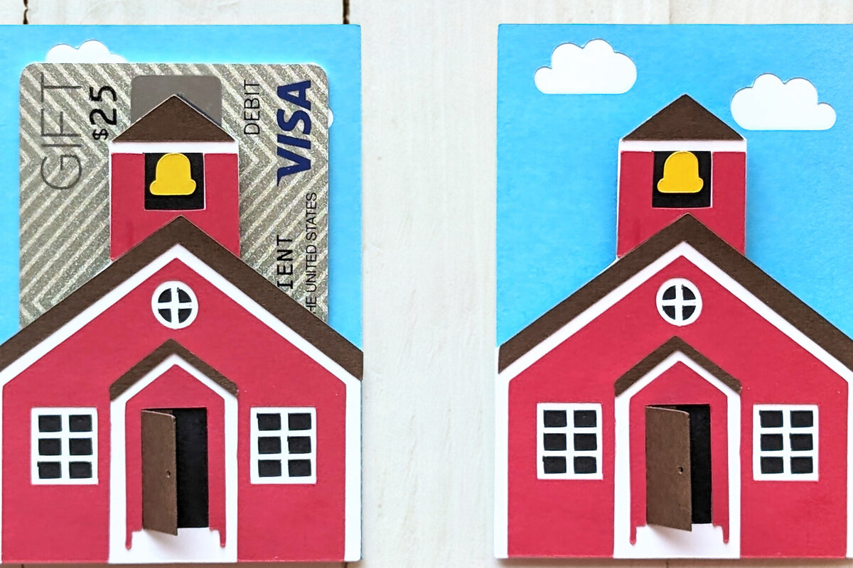 Intra απο ξύλο plywood 3mm-4mm πάχος – Θήκη δώρου κάρτας Schoolhouse Δίασταση  20x20 cm INTRAFABR-102749865