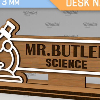 Intra απο ξύλο plywood 3mm-4mm πάχος – Science Teacher Desk Name Plate LaserCut Δίασταση 20x20 cm INTRAFABR-103440684 - Image 1