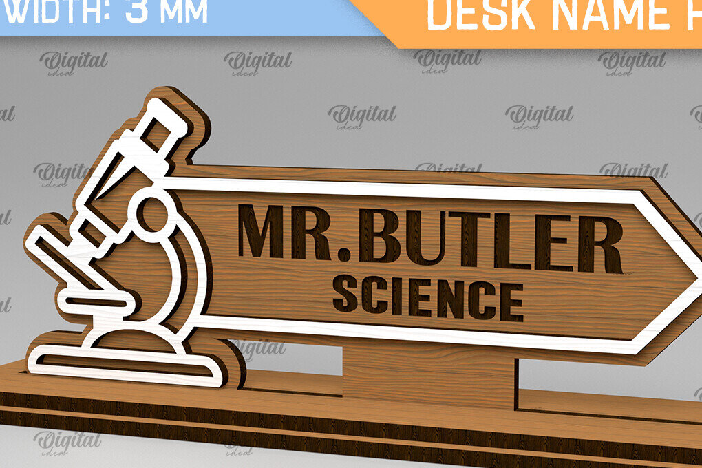 Intra απο ξύλο plywood 3mm-4mm πάχος – Science Teacher Desk Name Plate LaserCut Δίασταση  20x20 cm INTRAFABR-103440684