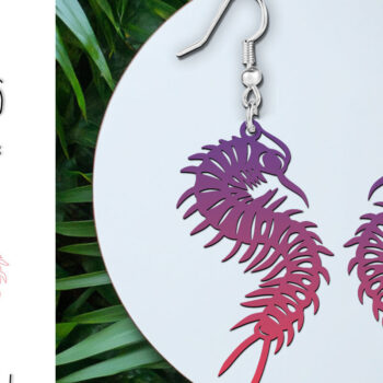 Intra απο ξύλο plywood 3mm-4mm πάχος – Scolopendra αποκριάτικα σκουλαρίκια με λέιζερ Δίασταση  5x5 cm INTRAFABR-120902873 - Image 1