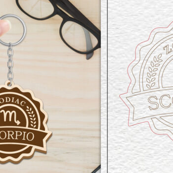 Intra απο ξύλο plywood 3mm-4mm πάχος – Scorpio Keychain | Ζώδιο Δίασταση  5x5 cm INTRAFABR-102216297 - Image 1