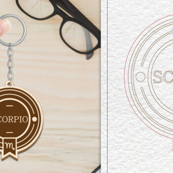 Intra απο ξύλο plywood 3mm-4mm πάχος – Scorpio Keychain | Ζώδιο Δίασταση  5x5 cm INTRAFABR-102216734 - Image 1