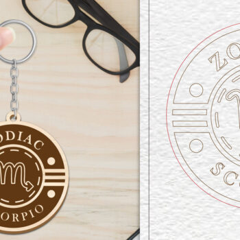 Intra απο ξύλο plywood 3mm-4mm πάχος – Scorpio Keychain | Ζώδιο Δίασταση  5x5 cm INTRAFABR-102217156 - Image 1