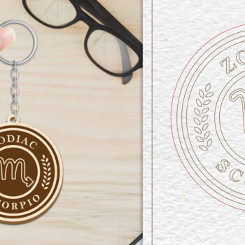 Intra απο ξύλο plywood 3mm-4mm πάχος – Scorpio Keychain | Ζώδιο Δίασταση  5x5 cm INTRAFABR-102217499 - Image 1