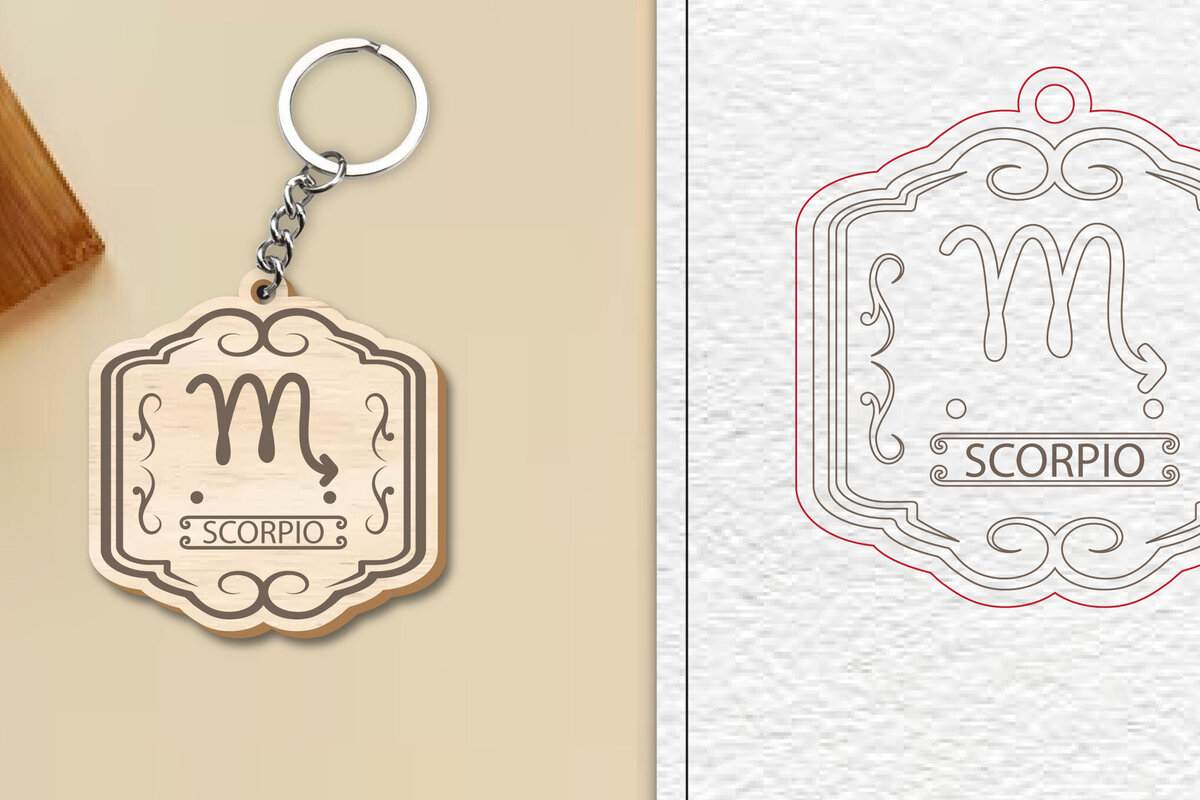 Intra απο ξύλο plywood 3mm-4mm πάχος – Scorpio Keychain | Ζώδιο Δίασταση  5x5 cm INTRAFABR-99830387