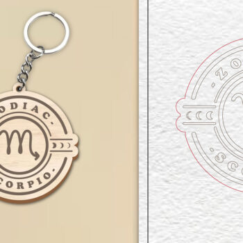 Intra απο ξύλο plywood 3mm-4mm πάχος – Scorpio Keychain | Ζώδιο Δίασταση  5x5 cm INTRAFABR-99926868 - Image 1