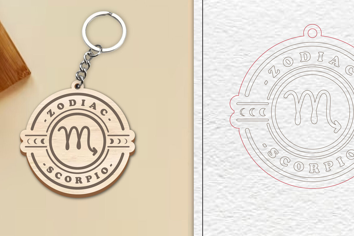 Intra απο ξύλο plywood 3mm-4mm πάχος – Scorpio Keychain | Ζώδιο Δίασταση  5x5 cm INTRAFABR-99926868