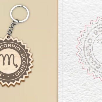 Intra απο ξύλο plywood 3mm-4mm πάχος – Scorpio Keychain | Ζώδιο Δίασταση  5x5 cm INTRAFABR-99985903 - Image 1