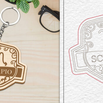 Intra απο ξύλο plywood 3mm-4mm πάχος – Scorpio Keychain | Ζώδιο Δίασταση  5x5 cm INTRAFABR-100515991 - Image 1