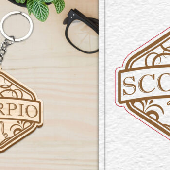 Intra απο ξύλο plywood 3mm-4mm πάχος – Scorpio Keychain | Ζώδιο Δίασταση  5x5 cm INTRAFABR-100963958 - Image 1