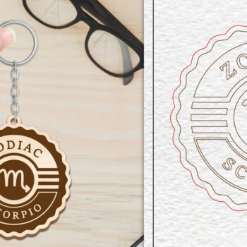 Intra απο ξύλο plywood 3mm-4mm πάχος – Scorpio Keychain | Zodiac Δίασταση  5x5 cm INTRAFABR-102290482 - Image 1